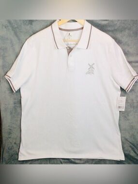 Holland America Men's White Polo Shirt with Contrast Trim